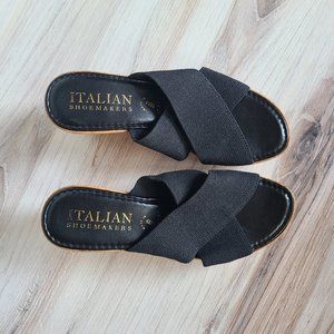 Italian Shoemakers Criss Cross Cork Wedge Sandal